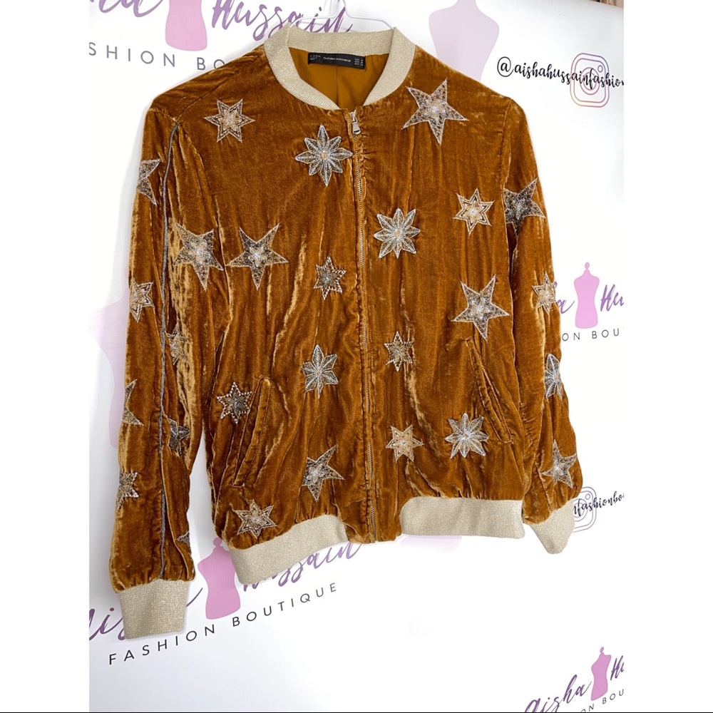 ZARA velvet star bomber jacket✨